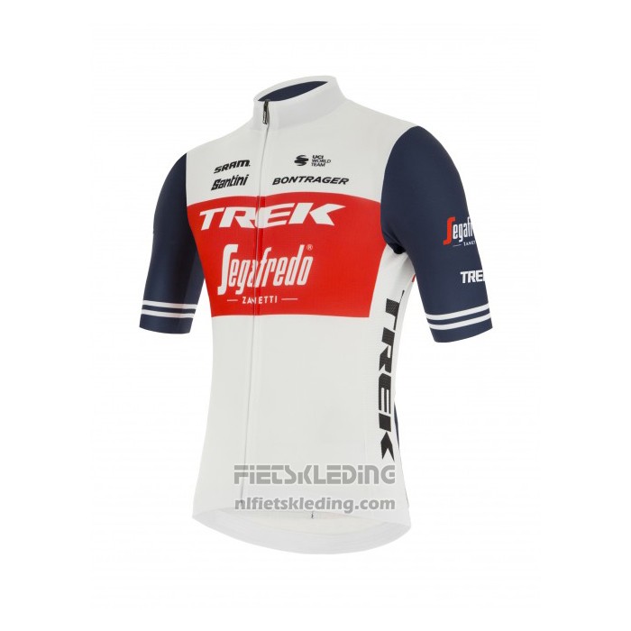 2021 Fietskleding Trek Segafredo Wit Diep Blauw Korte Mouwen en Koersbroek